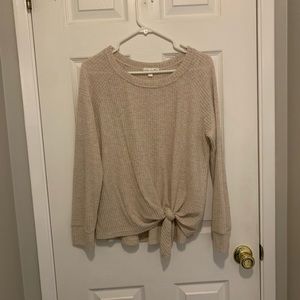 Nine Britton Front Tie Waffle Long Sleeve